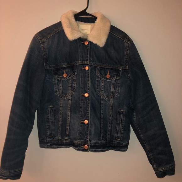 Denim Sheepskin Collared Jacket - Picture 3 of 4